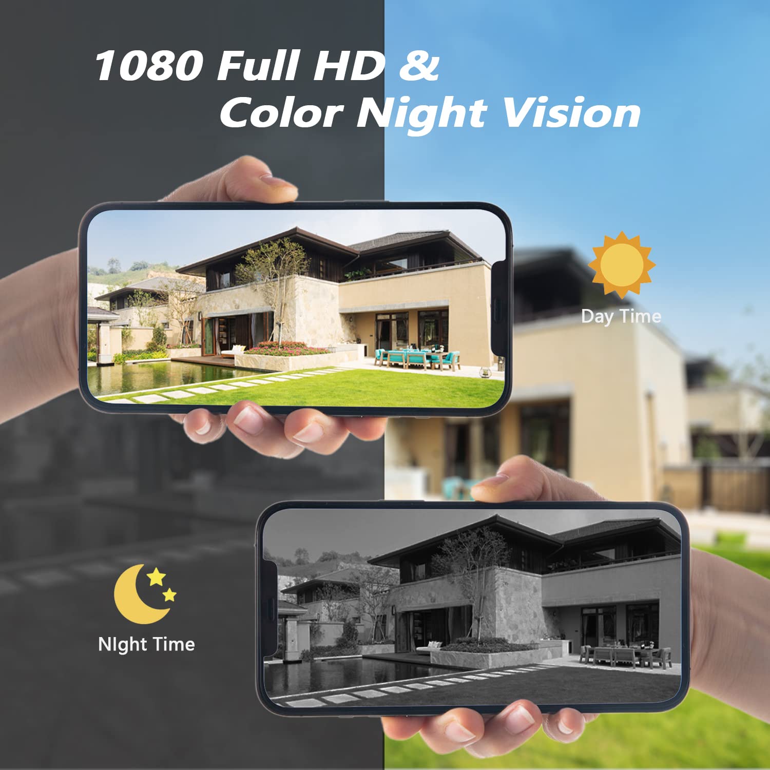 Soliom PT S40 WiFi Solar Security Camera ,2 Way TalkPan, Tilt 355° View with 1080p Night Vision, Spotlight PIR Motion Sensor